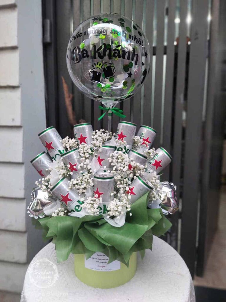Hop-hoa-12-bia-heineken-silver-mix-hoa-baby-mau-xanh-la-htu043